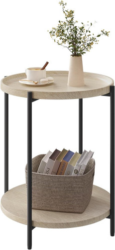 Woltu round coffee table - coffee,