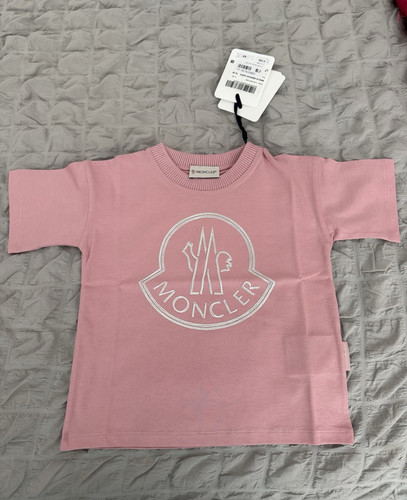 Moncler girls pink logo - girls,