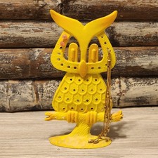 Metal Yellow Owl Earring