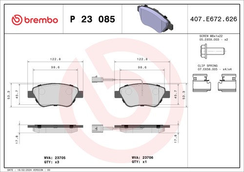 Fits brembo 085 brake pad - brembo,