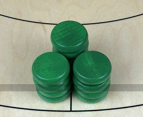 Tracey green crokinole - green, buttons