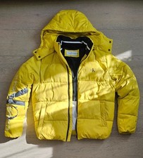 Calvin Klein Yellow Hooded puffer jacket - Genuine top quality - Size S - Small 