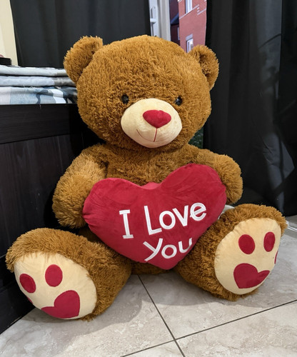 Large brown plush teddy bear - brown,
