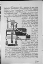 Antique Print Mill Diagram Cross Section Simplest Kind Corn Mill Annotated