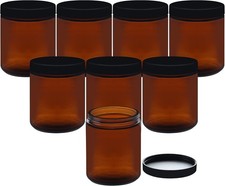 240ml Amber Glass Jars & Airtight Lid for Cosmetics Candles & Herb Stash Storage
