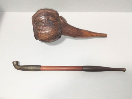 Antique japanese kiseru brass - antique,