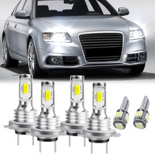 FOR Audi A6 C6 2004-2011 - 6X LED Xenon HID Low/High/Side Headlight Bulbs Set