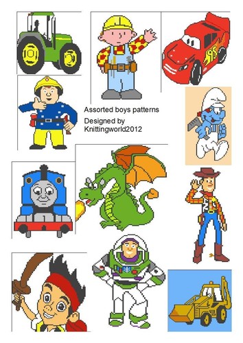 Boys patterns intarsia - patterns,