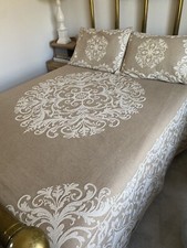 Beige Cotton Demask Queen