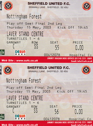 Ticket sheff utd n - v, n.forest