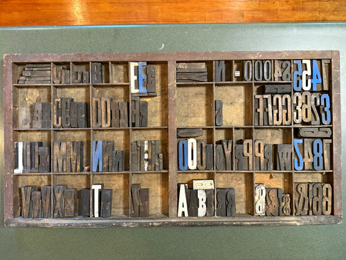 Antique wood printers type - wood,