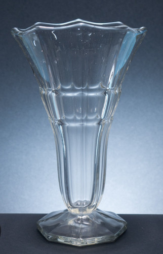 Tall clear fluted - glass, vase
