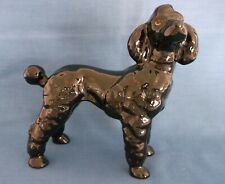 VINTAGE COOPERCRAFT BLACK GLOSS STANDARD POODLE DOG LARGE FIGURINE MADE ENGLAND