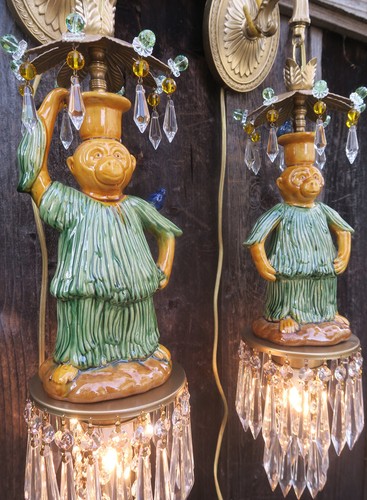 Pair sconces brass vintage - sconces,