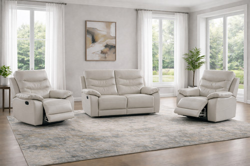 Grey italian leather seater - italian,