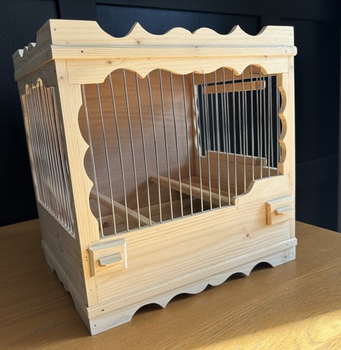 Wooden bird cage - wooden, wire
