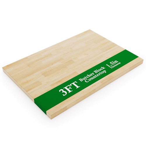 Butcher block countertop - countertop, l