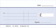BLANK LARGE PRESENTATION CHEQUE for Presentation - Fundraising (Single Use)