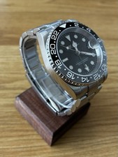 Seiko mod B Wayne NH34 Automatic GMT Watch Custom Black Dial Stainless Steel