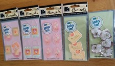 5 Packs Papermania Elements - Embellishments - Floral, Bags, Teddies, Hearts