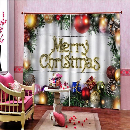 Christmas curtains baubles - christmas,