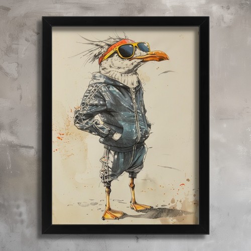 Cool seagull illustration wall - seagull,