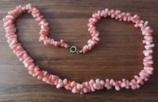 Genuine pink coral necklace 45 cm
