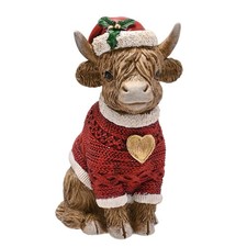 Christmas Highland Cow 12.5cm