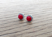 925 Sterling Silver - Round Shaped  Stud Earrings with Cubic Zirconia Studs  SP4