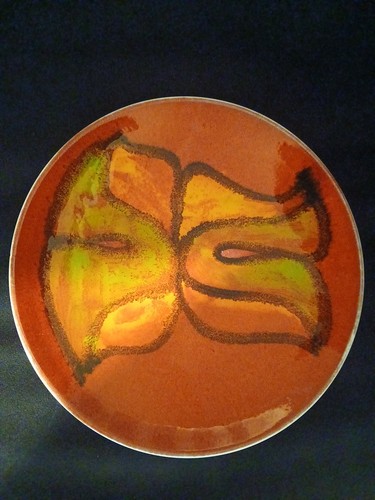 Poole pottery red - pottery, abstract
