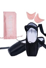 Black Pointe Shoes with Toe