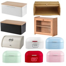 Large Bread Bin Bamboo/Metal