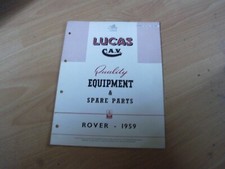 Lucas part number catalogue Rover 60 75 90 105 3 Lt Land Rover 1959 illustrated