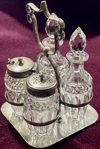 Antique cruet set - antique, bottle