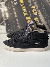 SUPERDRY Super Crampon Fur Boots Black HI-Top Hidden Heel Wedge Trainers UK 8