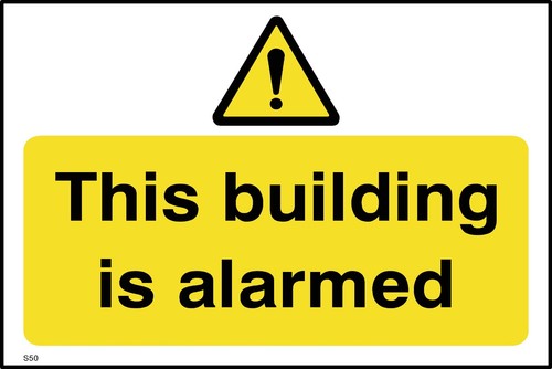 This building alarmed sign - this, is