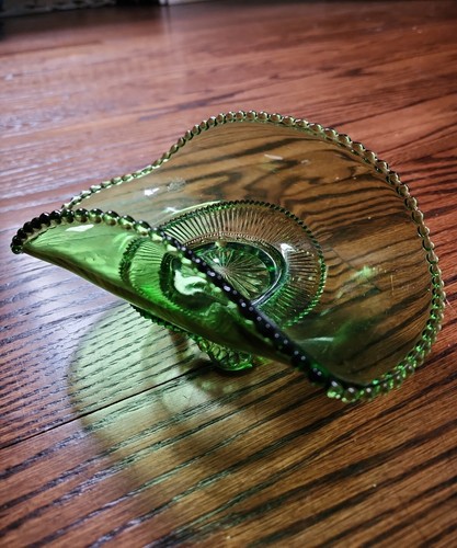Vintage green glass curved - vintage,