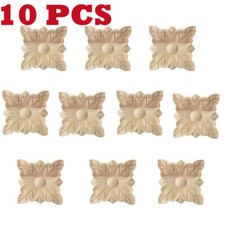 10x Unpainted Wooden Carved