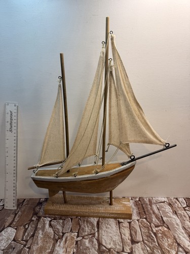 Vintage wooden model sailboat - wooden,