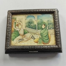 Antique silver persian painted - antique,