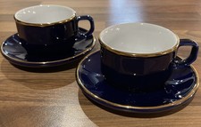 Martell Cognac Blue Apilco 2x Expresso Coffee Cup and Saucer 