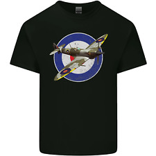Spitfire MOD RAF WWII Fighter Plane British Kids T-Shirt Childrens