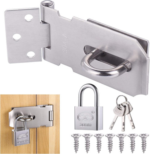 Door hasp and - door,