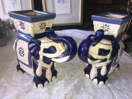 Pair chinoserie blue white - 2/pair, blue/white