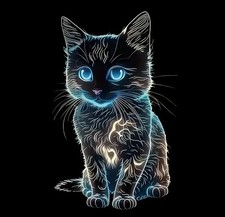 CUTE COLOURFUL KITTEN CAT CAR