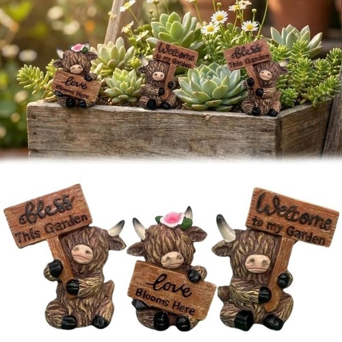 3pcs mini highland cow - 3pcs,