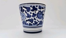 1970s F.C. Deruta Arabesco Blu Bird Majolica Jar 4.75in Italy Handpainted Signed