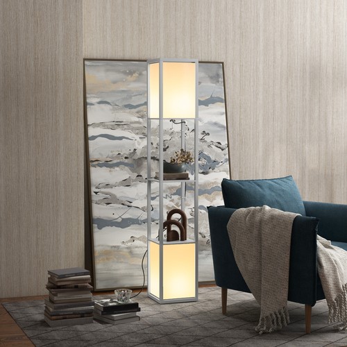 Homcom shelf floor lamp with - lamp,
