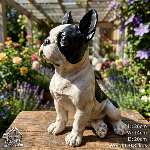 Sitting bulldog sculpture - sitting,