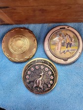 Vintage Kigu Peacock Compact & Two Unmarked Compacts – Gold & Enamel 85#